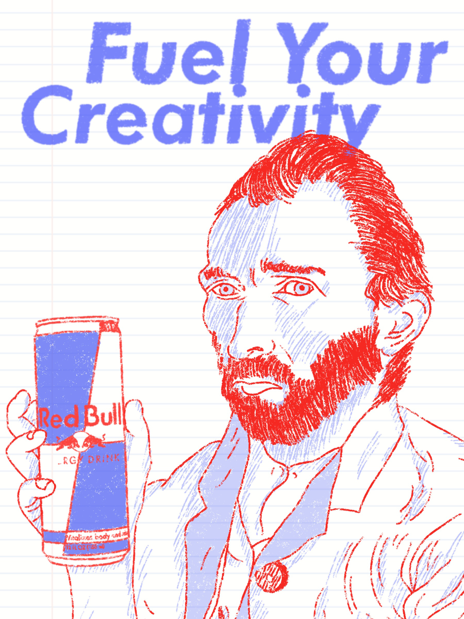 Red Bull ad featuring Vincent Van Gough 